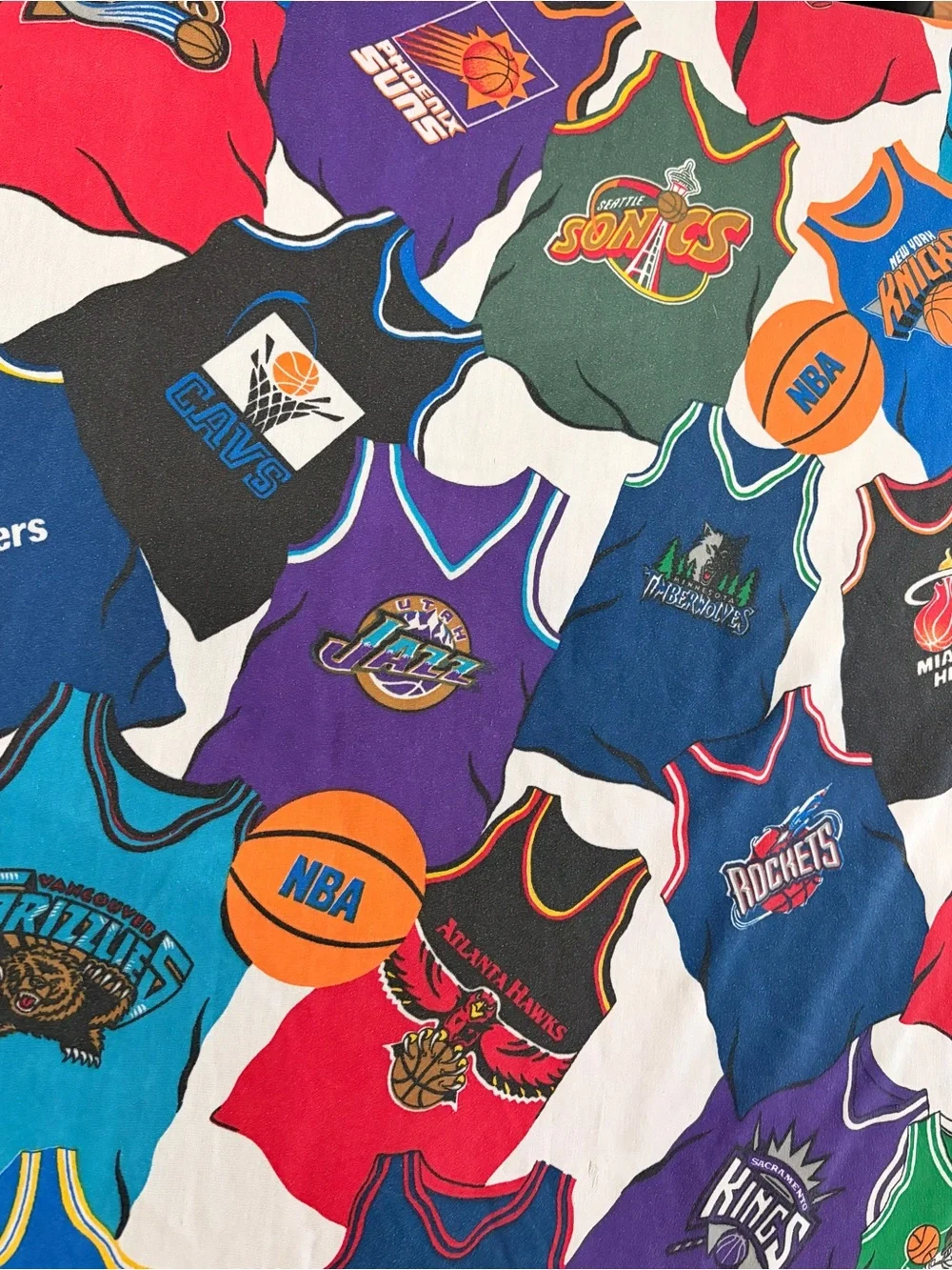 Vintage 90’s NBA Basketball Jersey Twin Bed sheet One Sided.